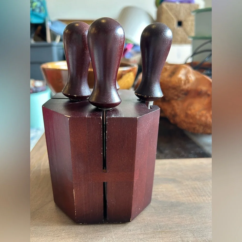 TRUDEAU Wooden 4 Cheese Knife Set